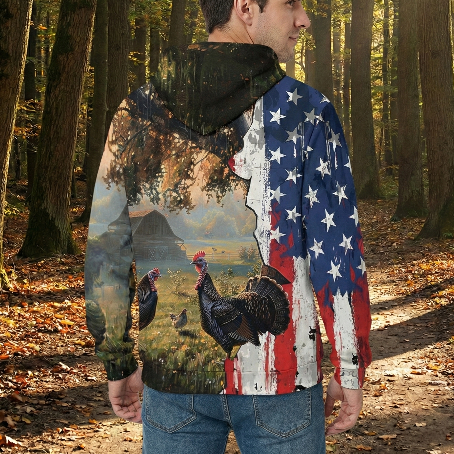 Realistic Patriotic Turkey  Peaceful All Over Print Shirt