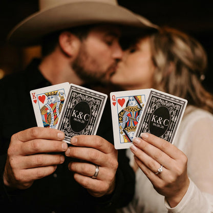 Custom Playing Cards Deck Personalized Wedding Guest Book Alternative - Unique Wedding Playing Cards