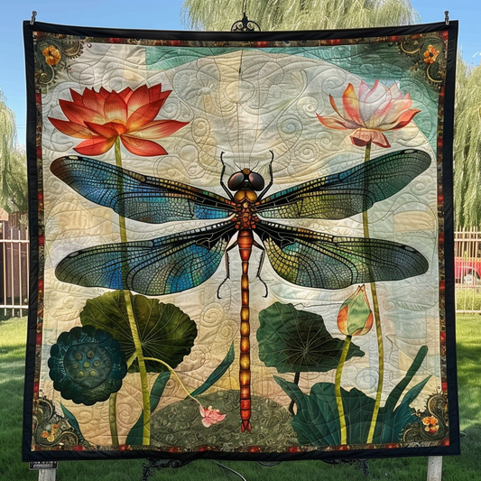 Mystic Dragonfly Quilted Blanket - Throw (55" x 60")