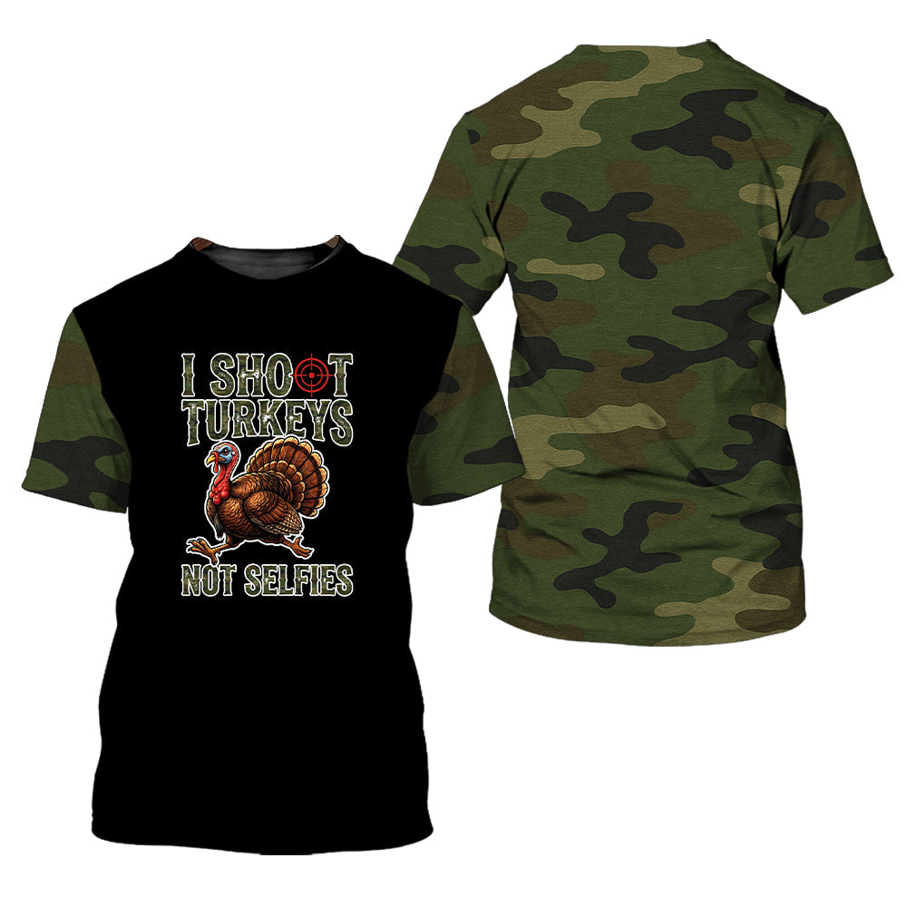 I Shoot Turkeys Not Selfies All Over Print Shirt
