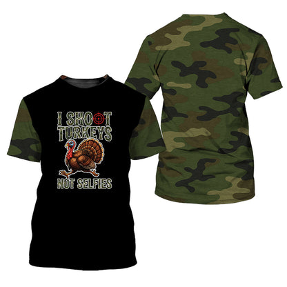 I Shoot Turkeys Not Selfies All Over Print Shirt