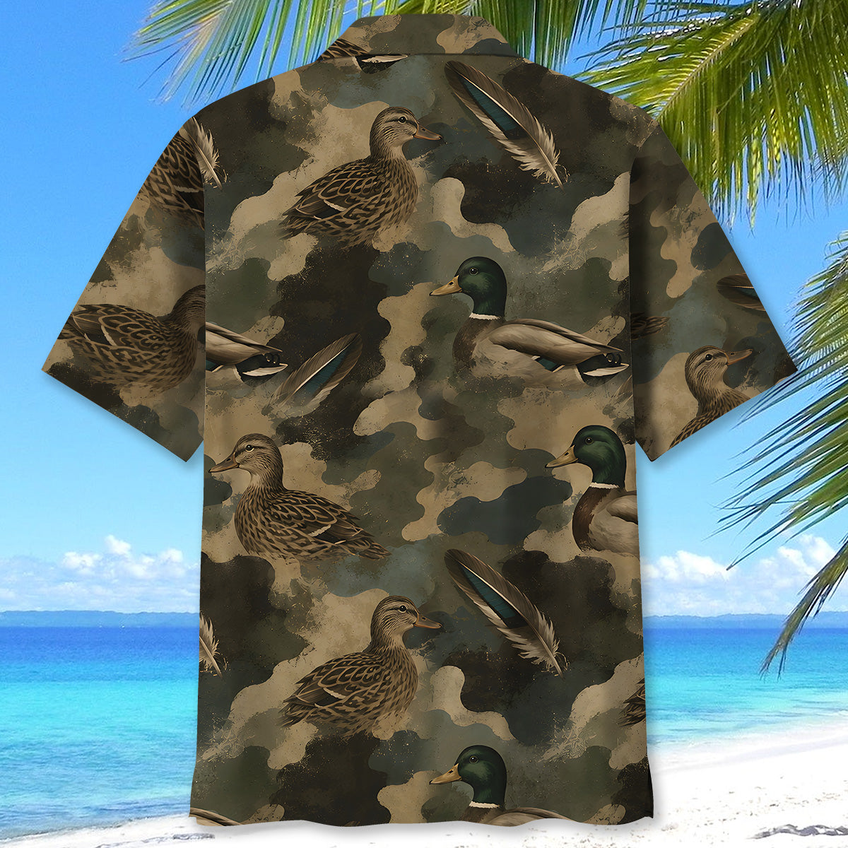 Duck Camouflage Graphic Pattern Hawaiian Shirt