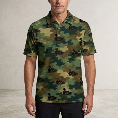 Duck Camouflage Millitary Men Polo Shirt