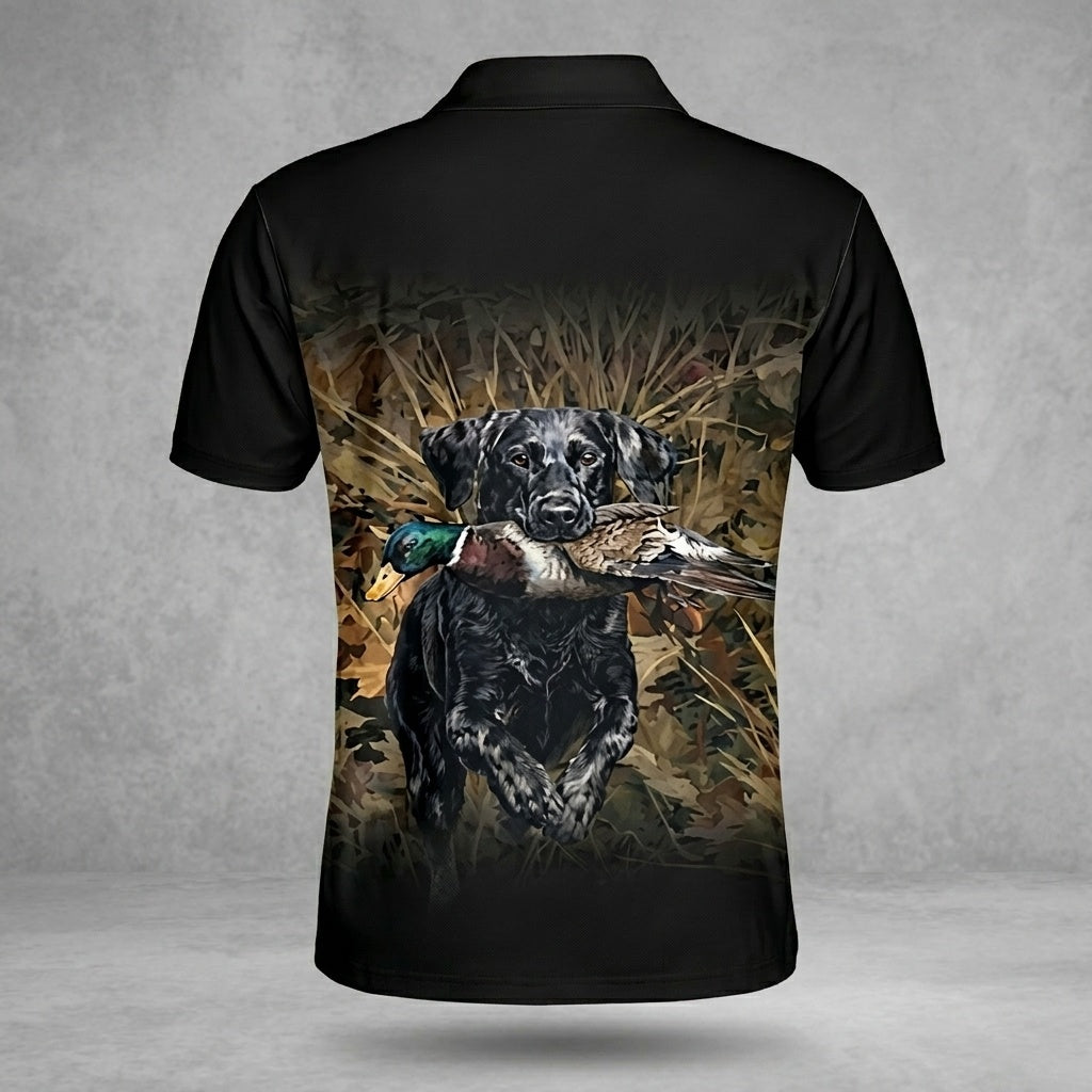 Duck Hunting Setter Dog Polo Men Shirt