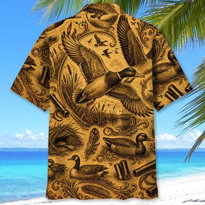 Duck Hunting Legend Vintage Art Hawaiian Shirt