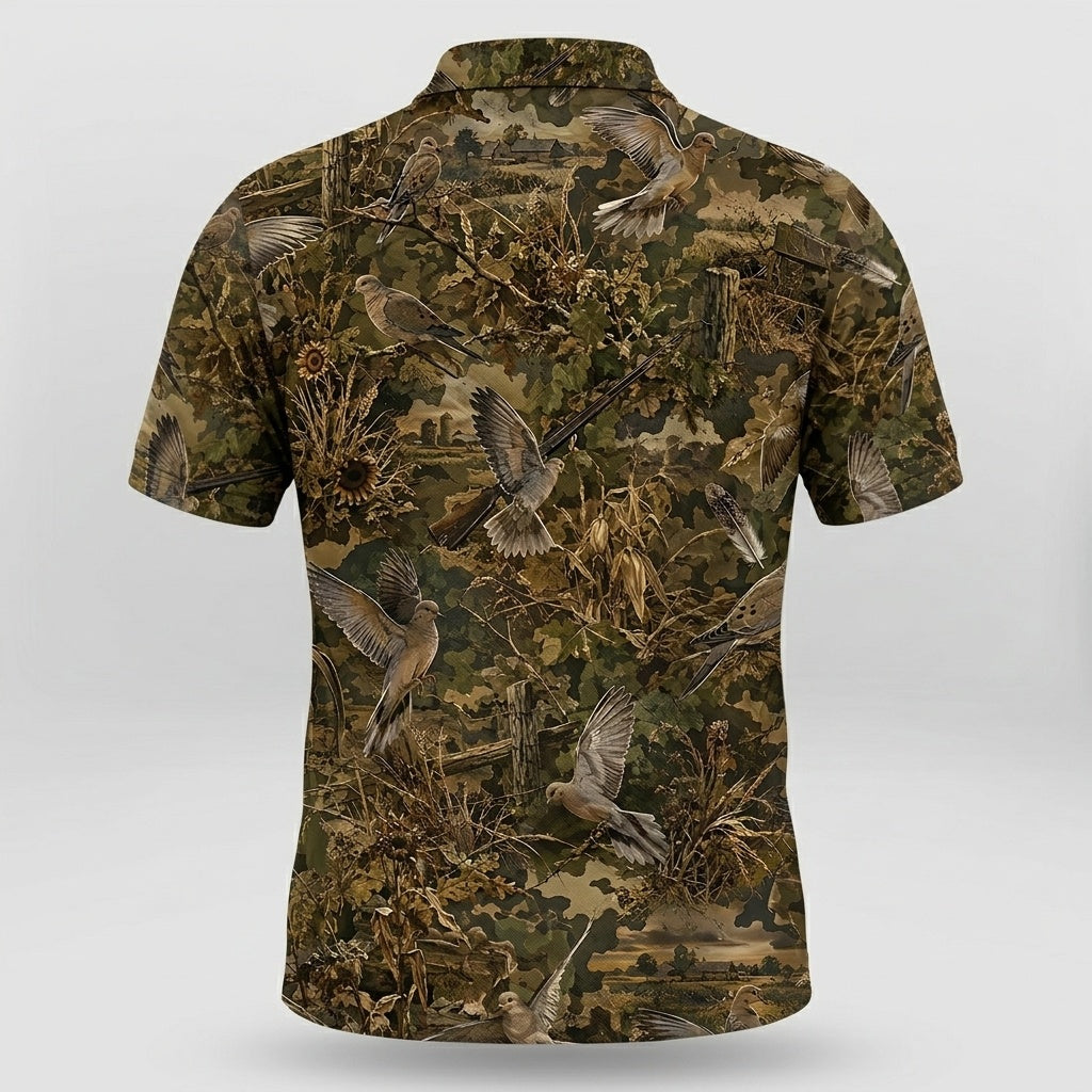 Dove Hunting Camo Men Polo Shirt