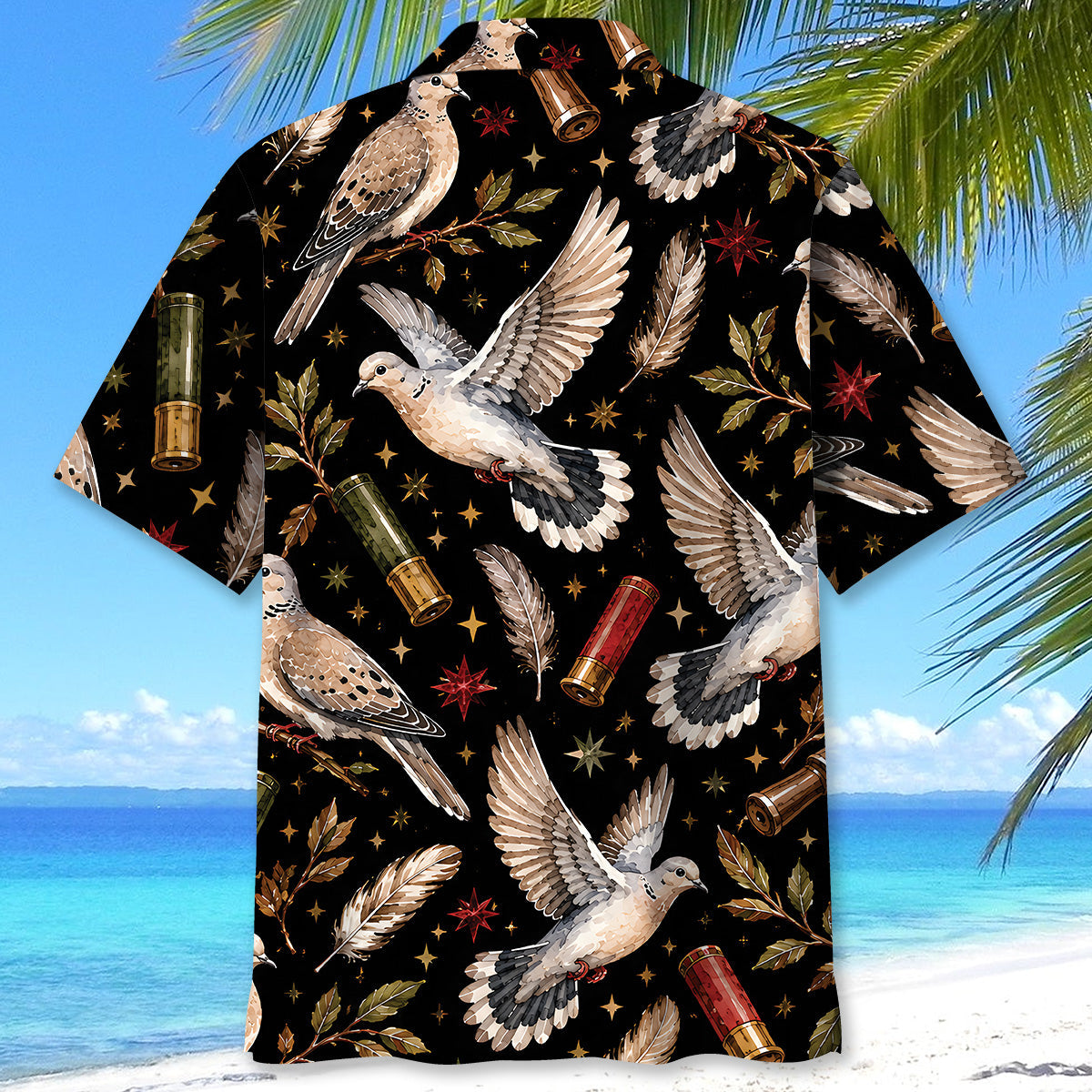 Dove Hunting Retro Black Hawaiian Shirt