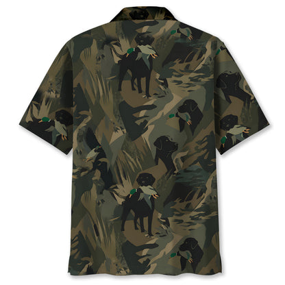 Mallard Duck Retriever Camouflage Hawaiian Shirt