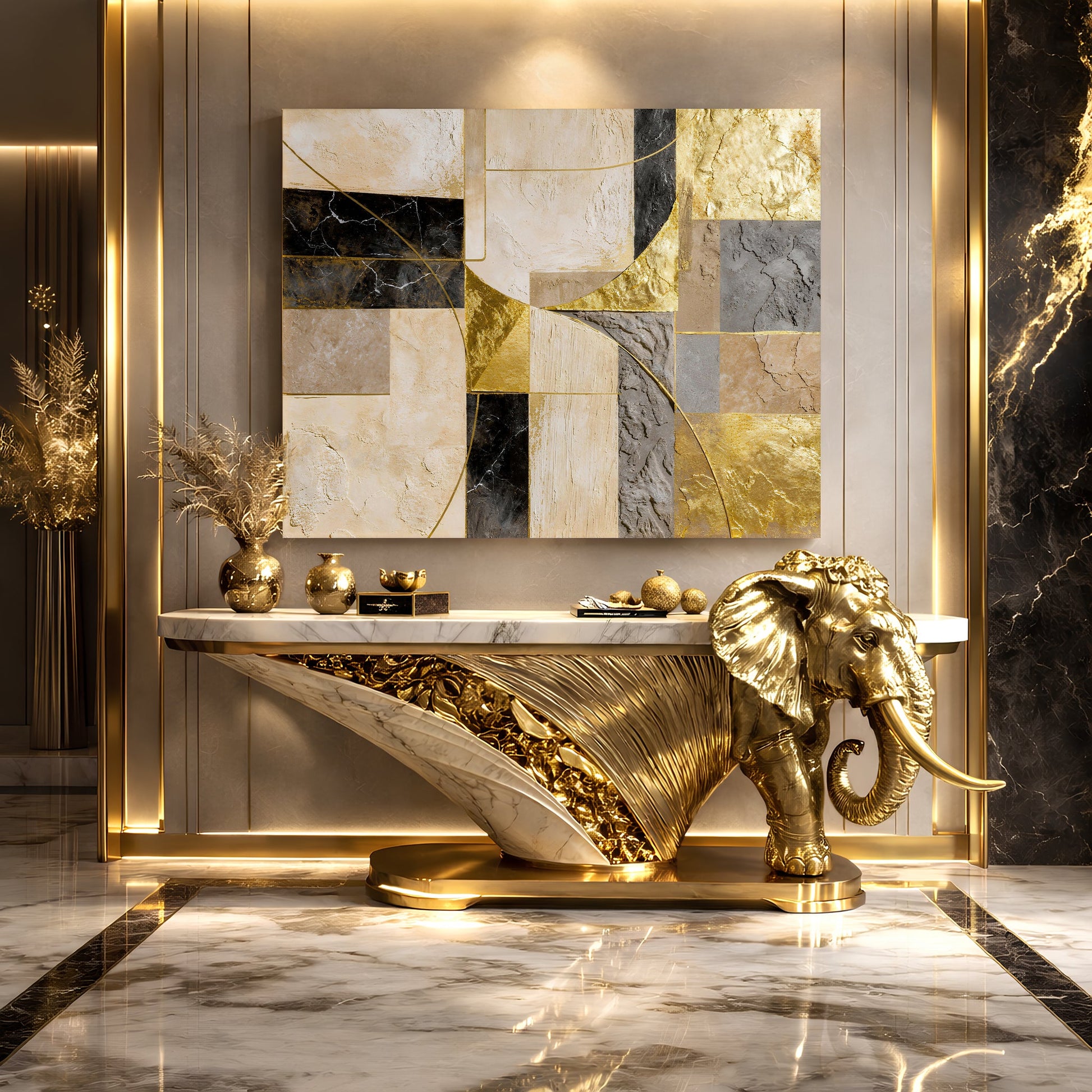 Golden Arc Symphony Wall Art