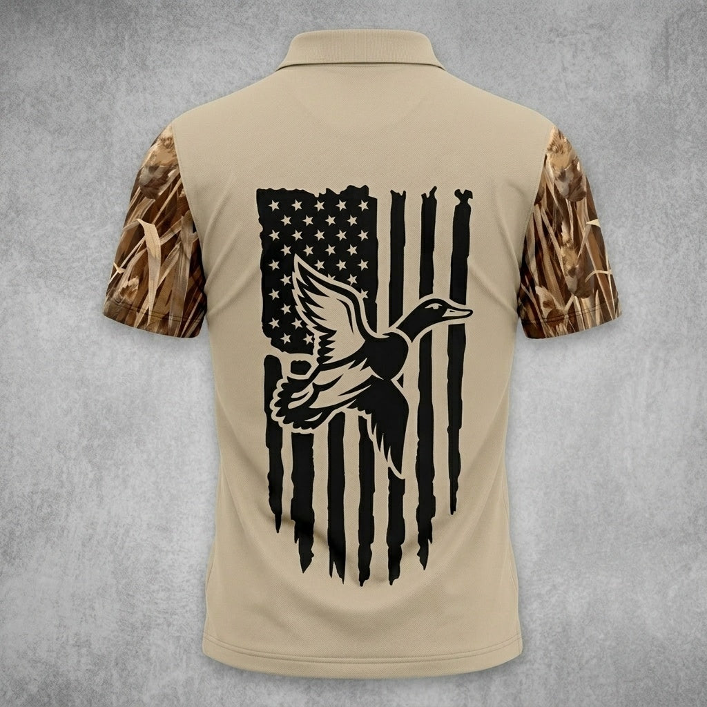 Blow Me Duck Hunting Camo Polo Men Shirt