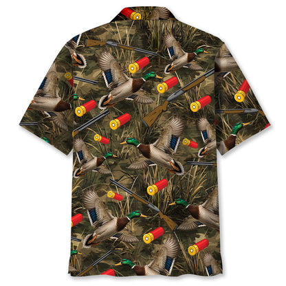 Vintage Camouflage Duck Hunting Hawaiian Shirt