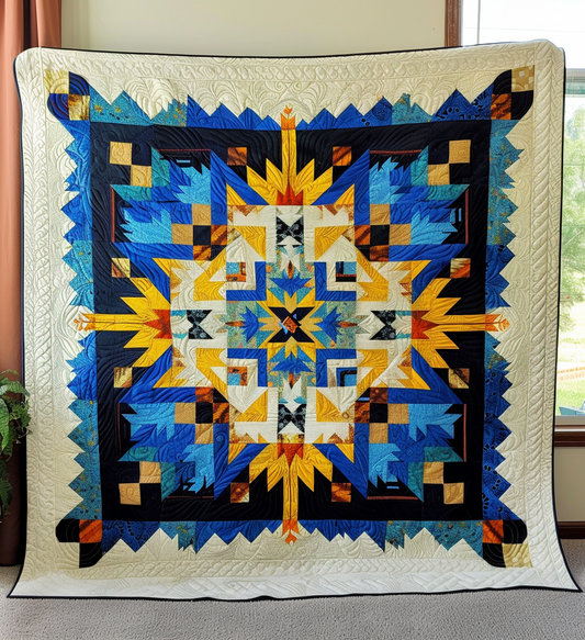 Sunset Tribes Quilted Blanket - Throw (55" x 60")