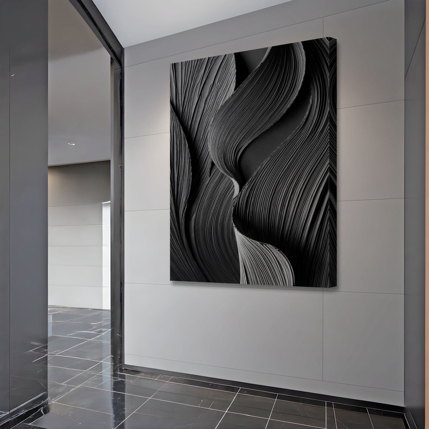 Minimalist Black Monochromatic Wall Art