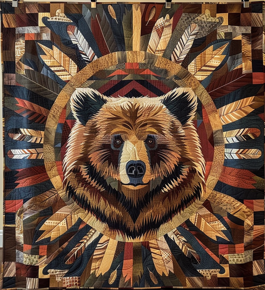 Mystic Bear Quilted Blanket - Throw (55" x 60")