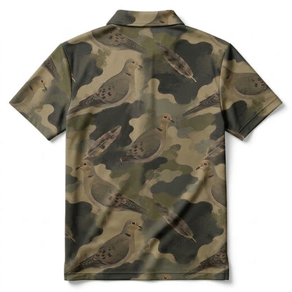 Dove Camouflage Graphic Pattern Men Polo Shirt