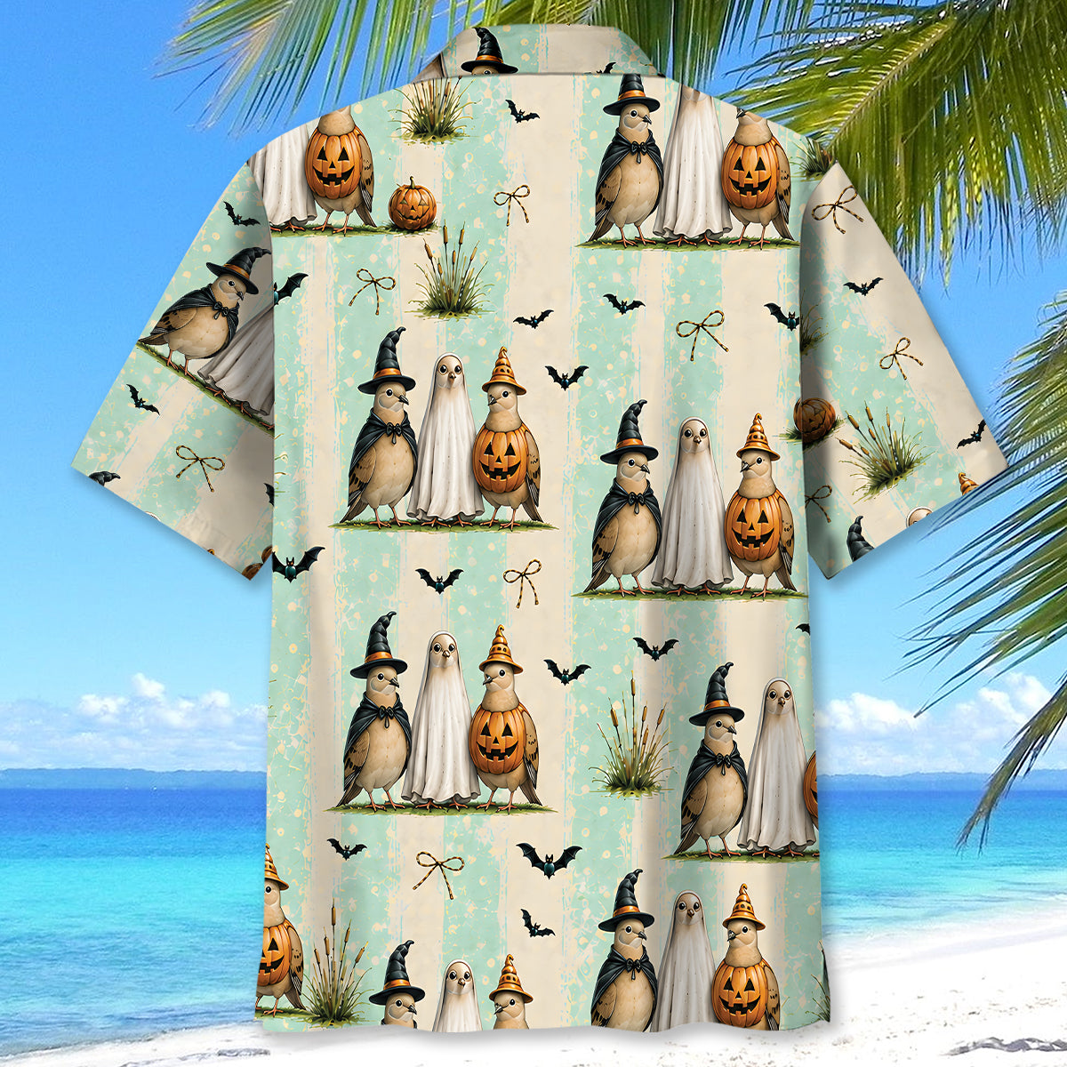 Dove Ghost Pumpkin Halloween Hawaiian Shirt