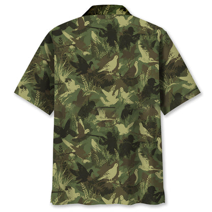Camouflage Mourning Dove Pattern Hawaiian Shirt