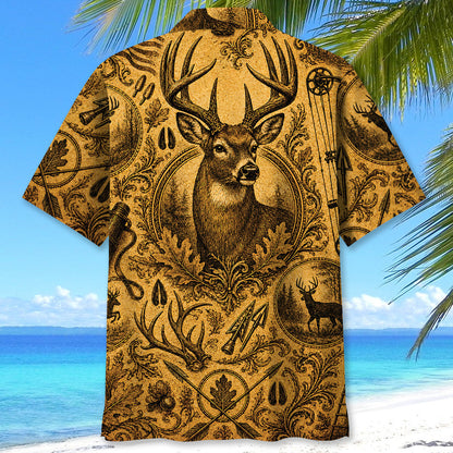 Whitetail Deer Hunting Legend Vintage Art Hawaiian Shirt