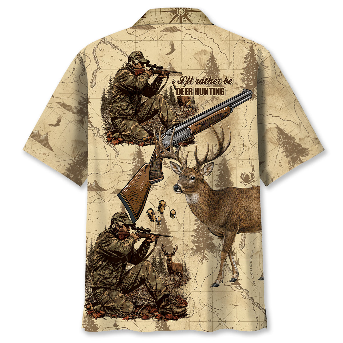 Vintage Wild Deer Hunting Hawaiian Shirt