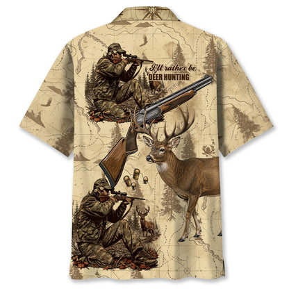 Vintage Wild Deer Hunting Hawaiian Shirt