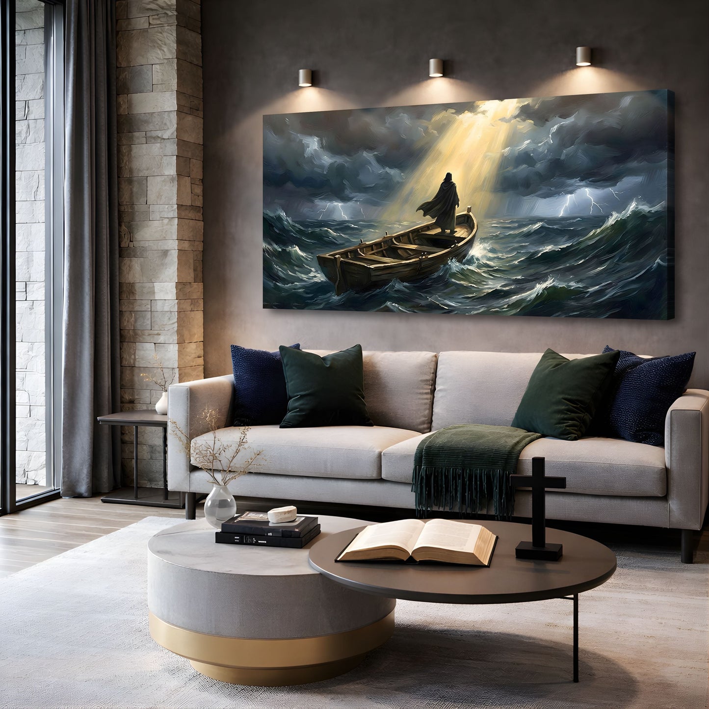 Jesus On A Boat Faith Wall Art