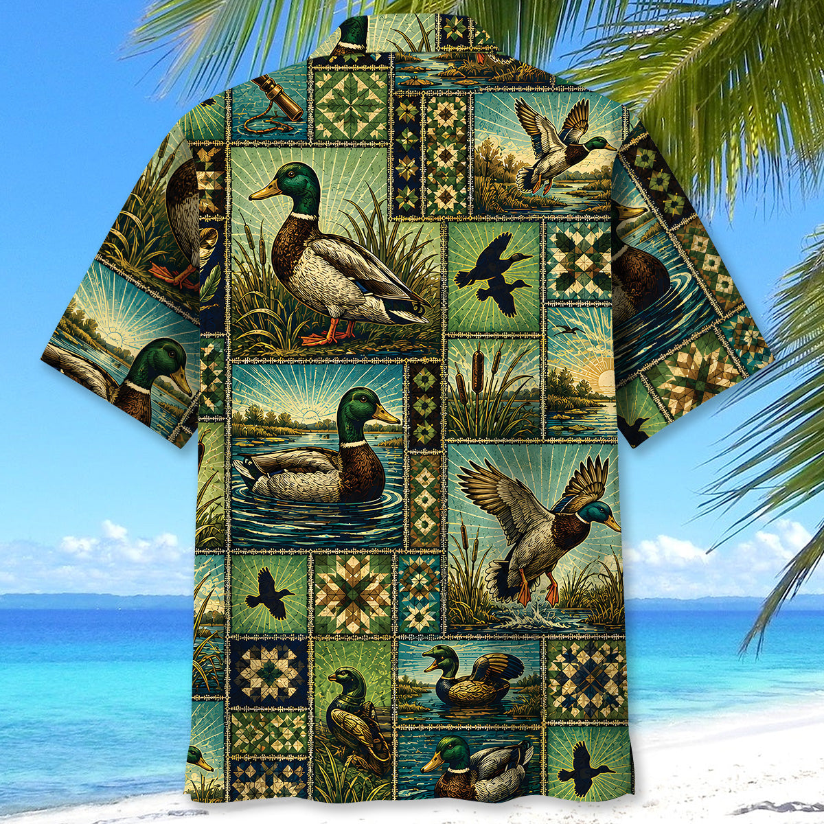 Duck Hunting Vintage Pattern Hawaiian Shirt
