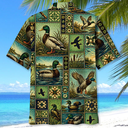 Duck Hunting Vintage Pattern Hawaiian Shirt