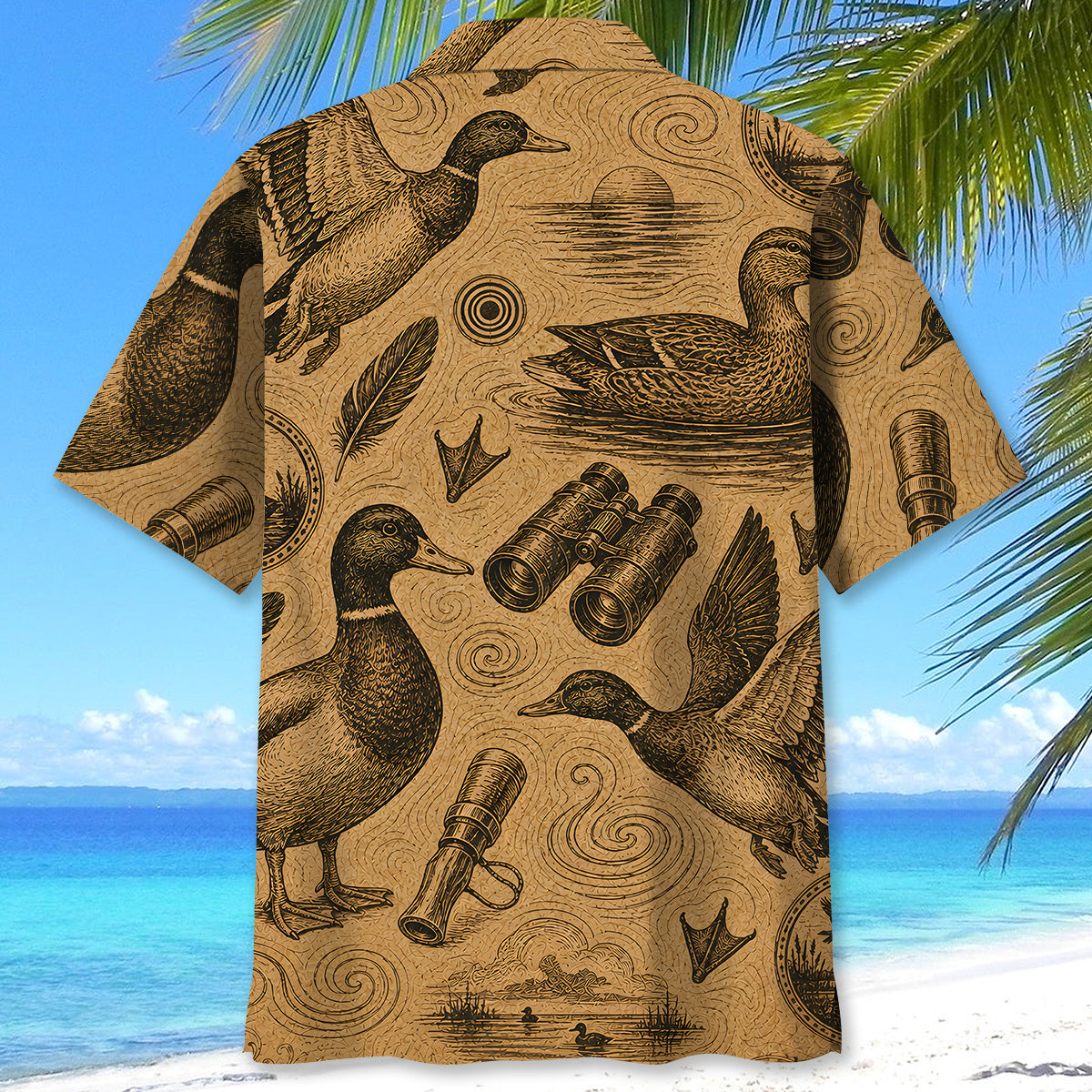 Duck Hunting Vintage Artwork Hawaiian Shirt