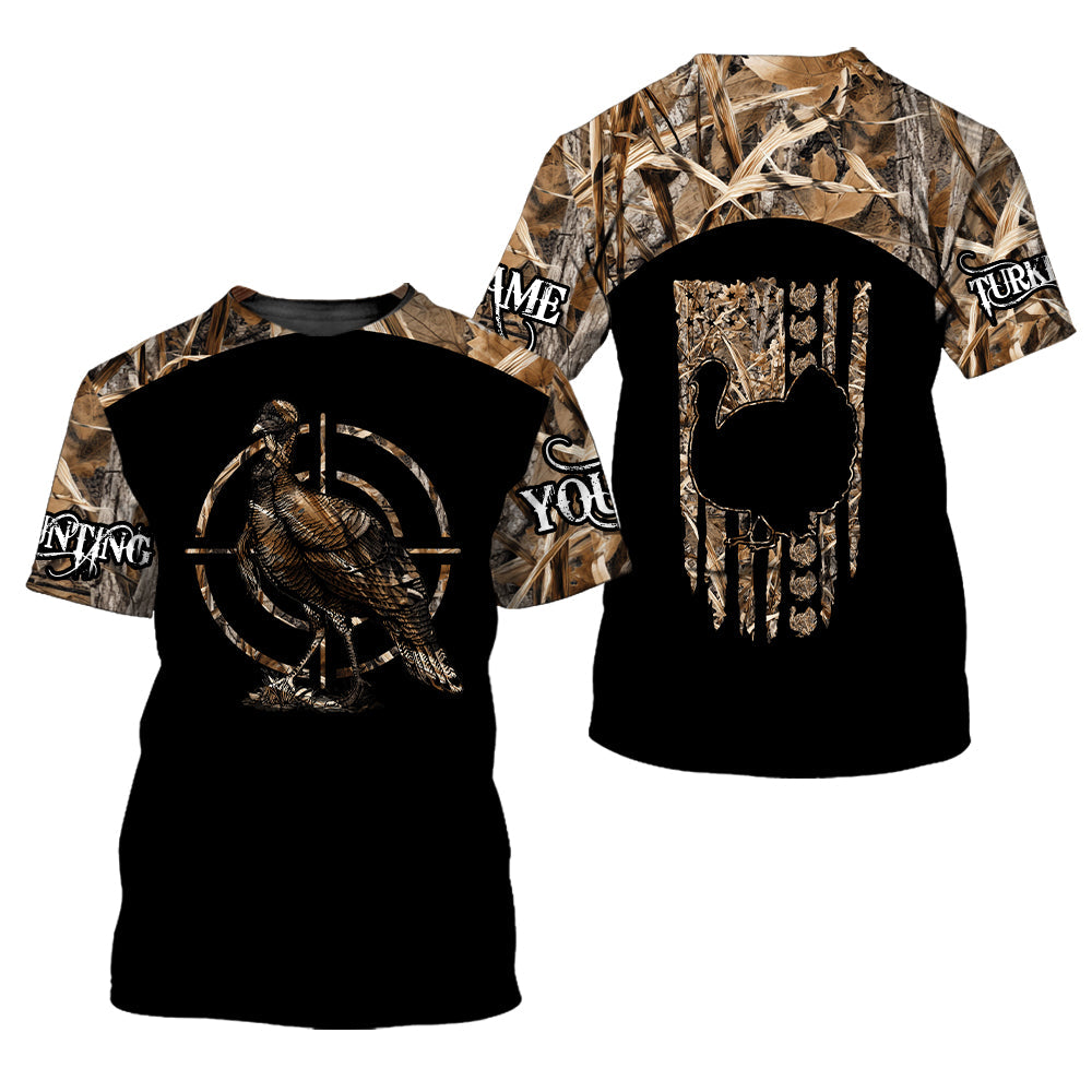 Custom Name Turkey Hunting Camo Grass All Over Print Shirt