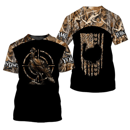 Custom Name Turkey Hunting Camo Grass All Over Print Shirt