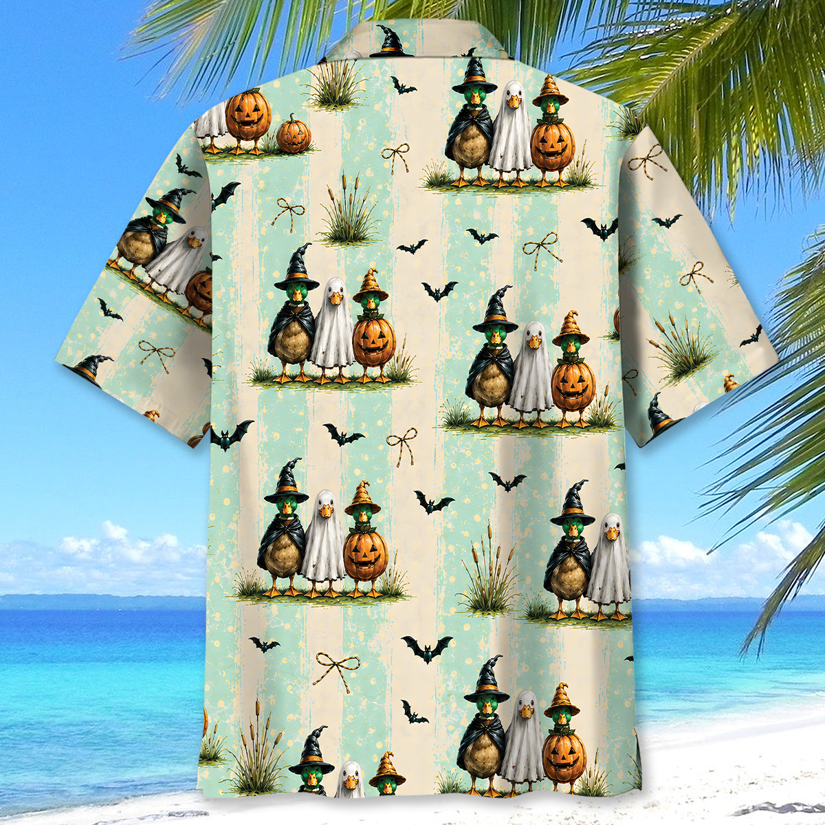 Duck Ghost Pumpkin Halloween Hawaiian Shirt