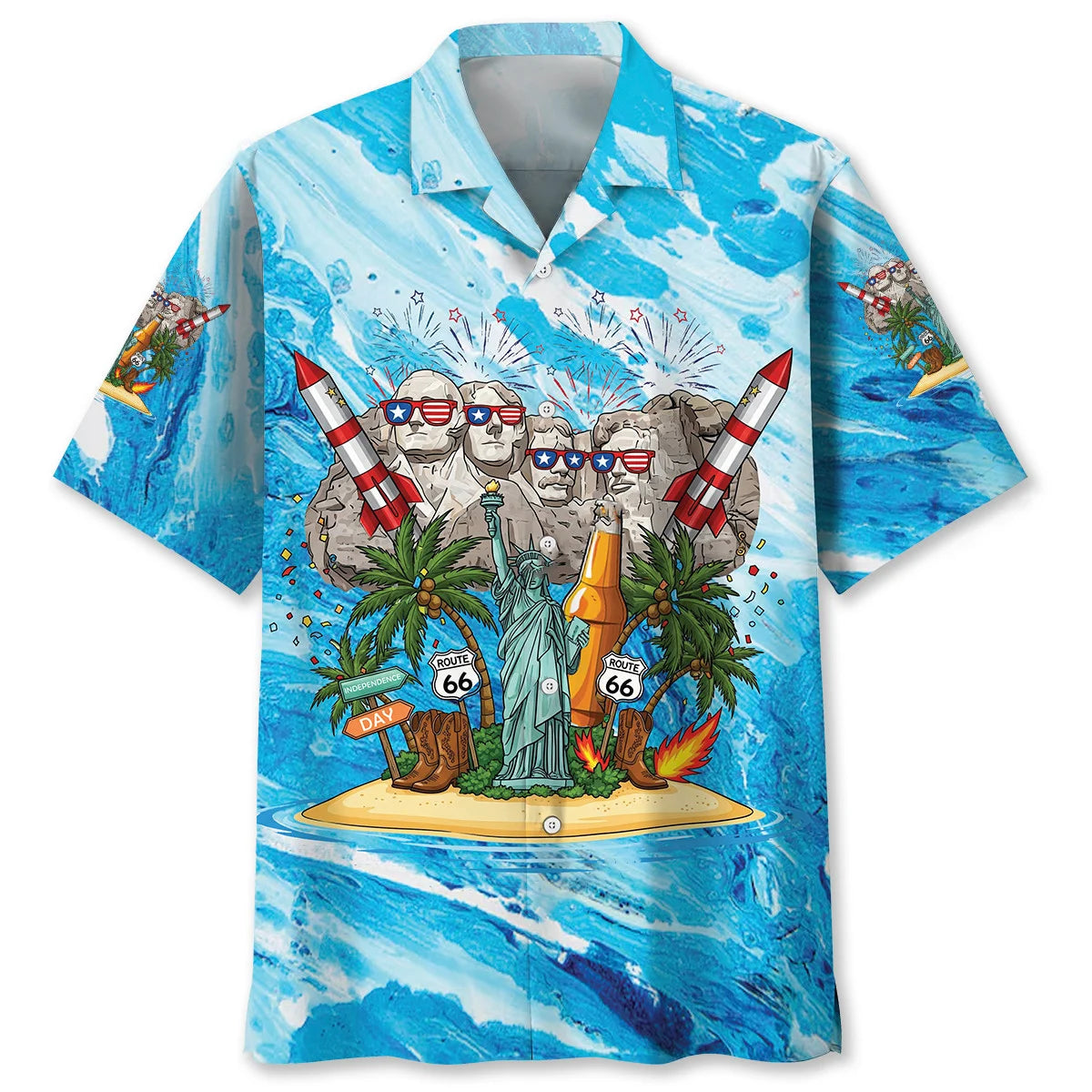 4th of July Mount Rushmore Hawaiian Shirt - S - hawaiian shirt