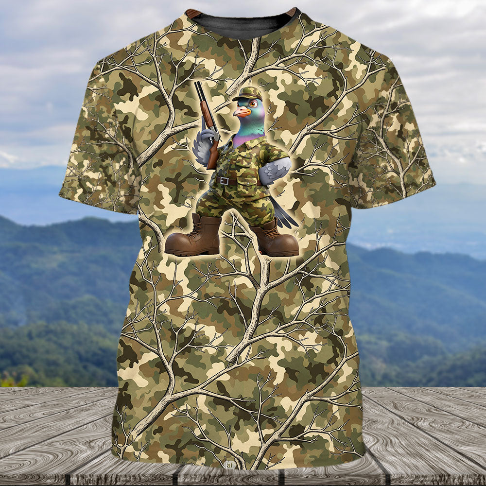 Dove Hunting Camouflage Funny All Over Print Shirt