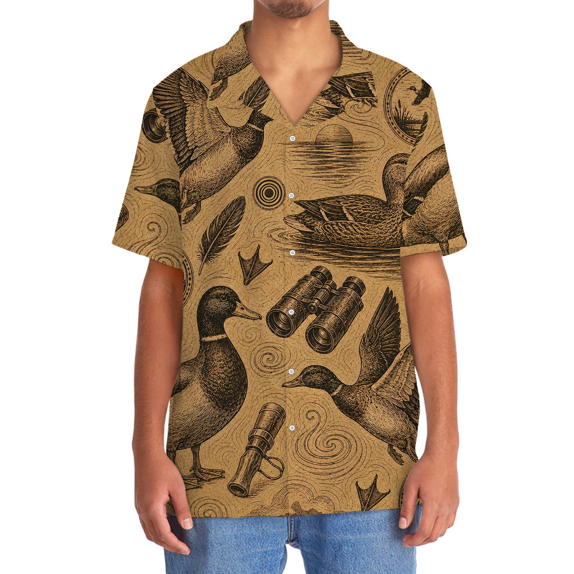 Duck Hunting Vintage Artwork Hawaiian Shirt