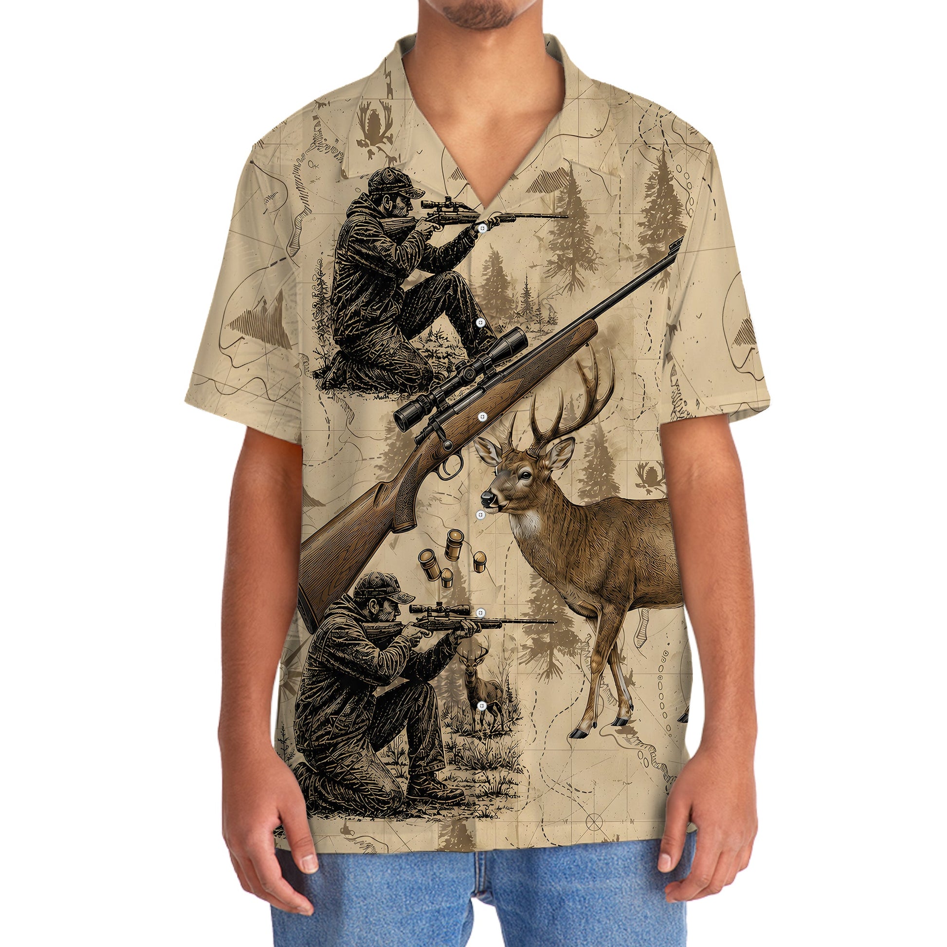 Vintage Deer Hunting Hawaiian Shirt