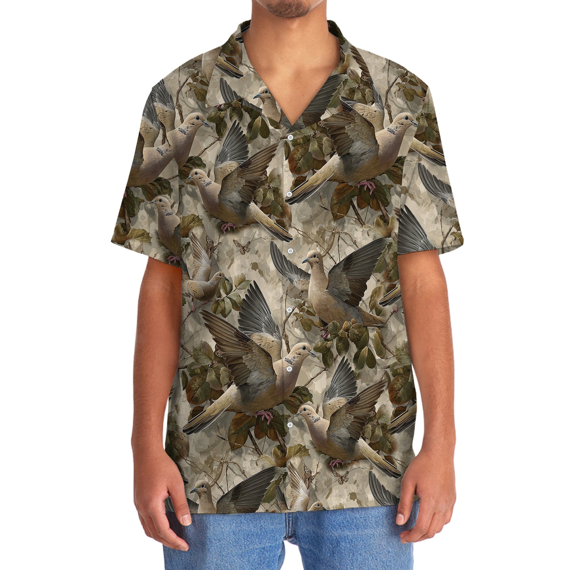 Woodland Mourning Dove Paradise Hawaiian Shirt
