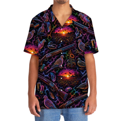 Midnight Dove Hunting Neon Hawaiian Shirt