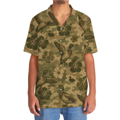 Duck Hibiscus Camouflage Hawaiian Shirt
