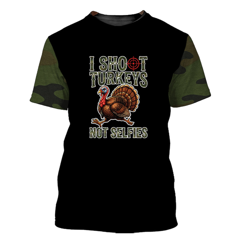 I Shoot Turkeys Not Selfies All Over Print Shirt