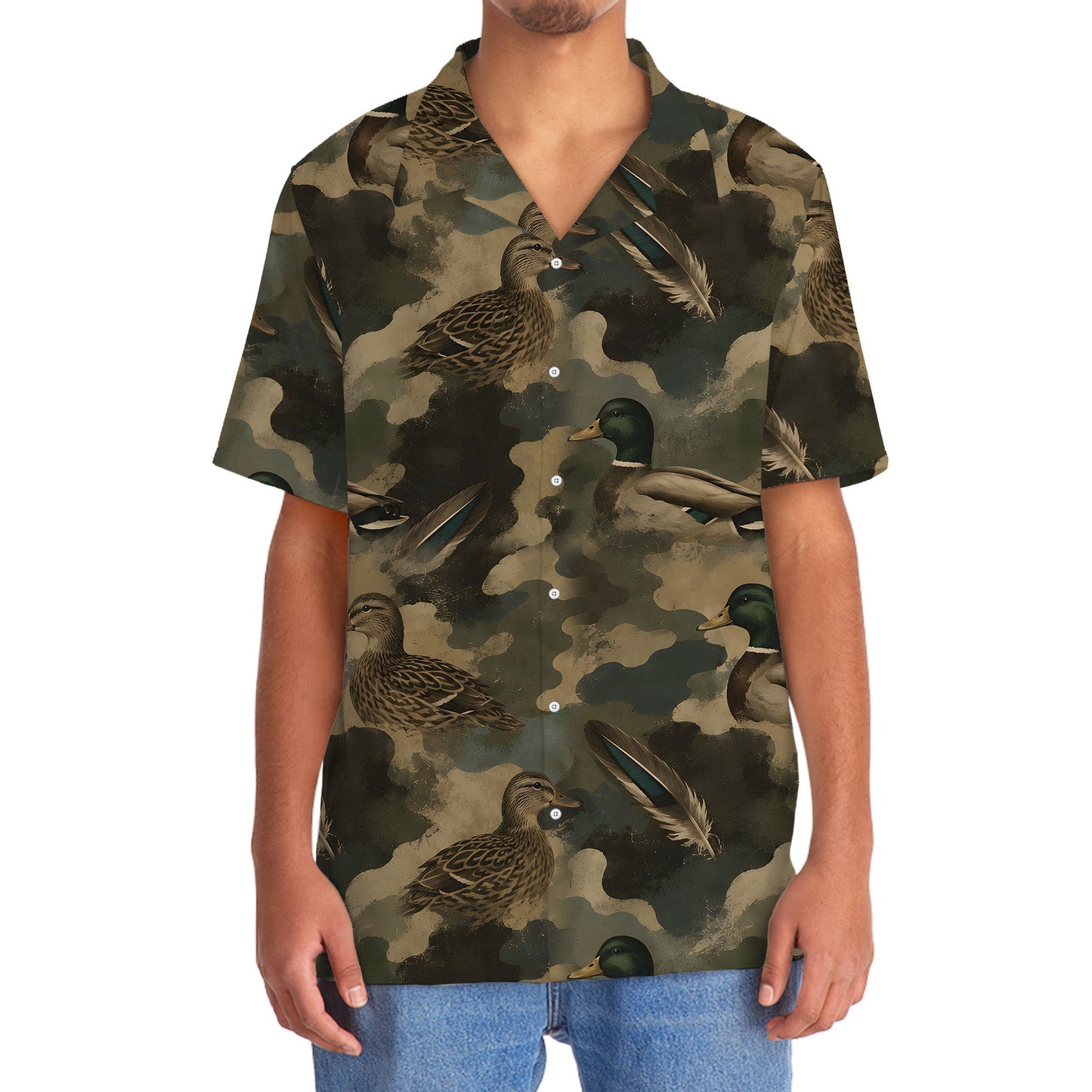 Duck Camouflage Graphic Pattern Hawaiian Shirt