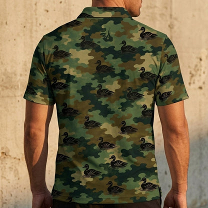 Duck Camouflage Millitary Men Polo Shirt