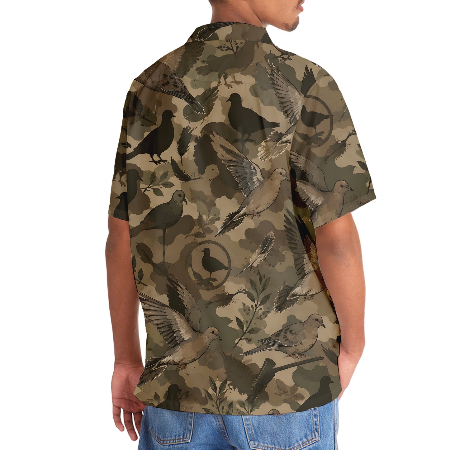 Tactical Mourning Dove Hunting Pattern Hawaiian Shirt