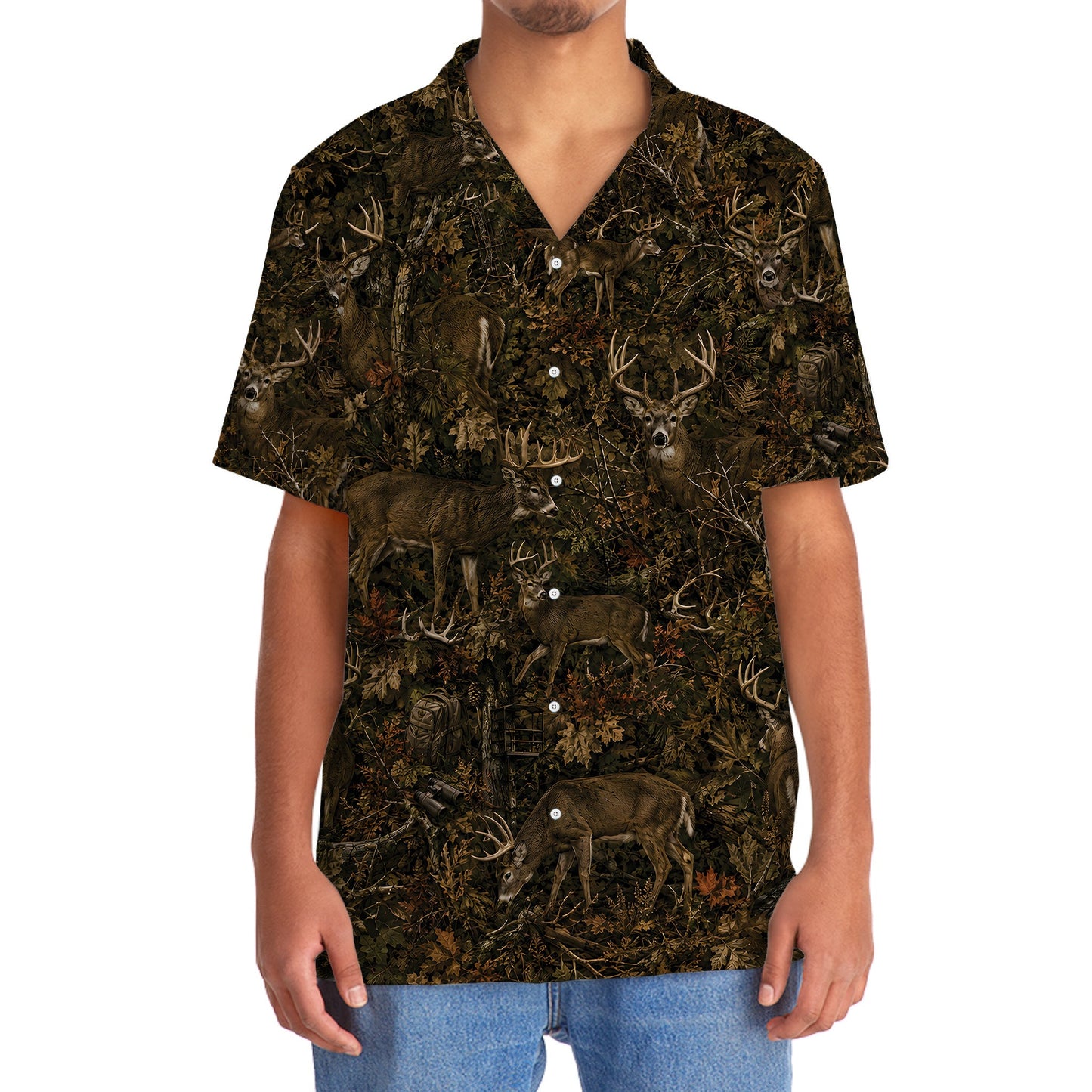 Deer Hunting Forest Camouflage Hawaiian Shirt