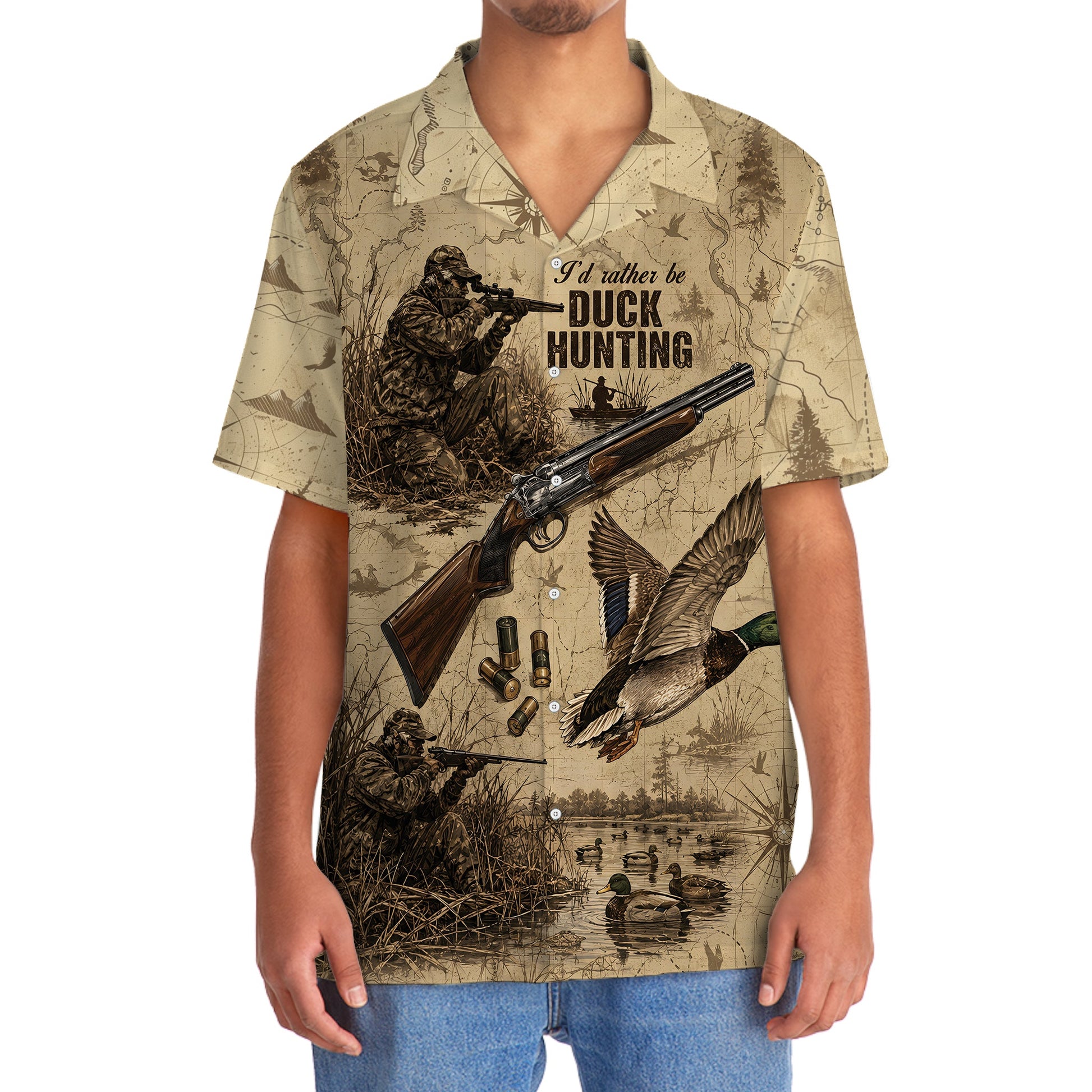 Vintage Mallard Duck Hunting Hawaiian Shirt
