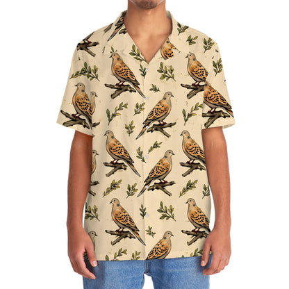 Vintage Wild Dove  Pattern Hawaiian Shirt