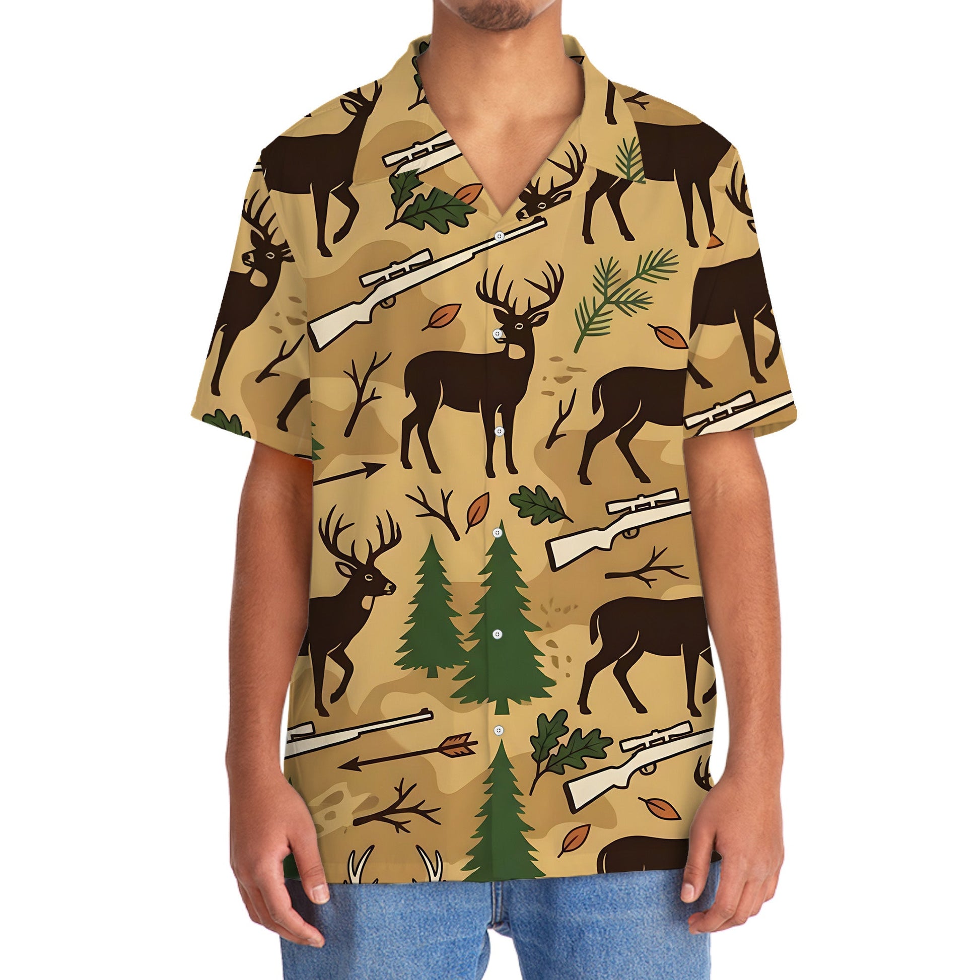 Deer Hunting Forest Hawaiian Shirt