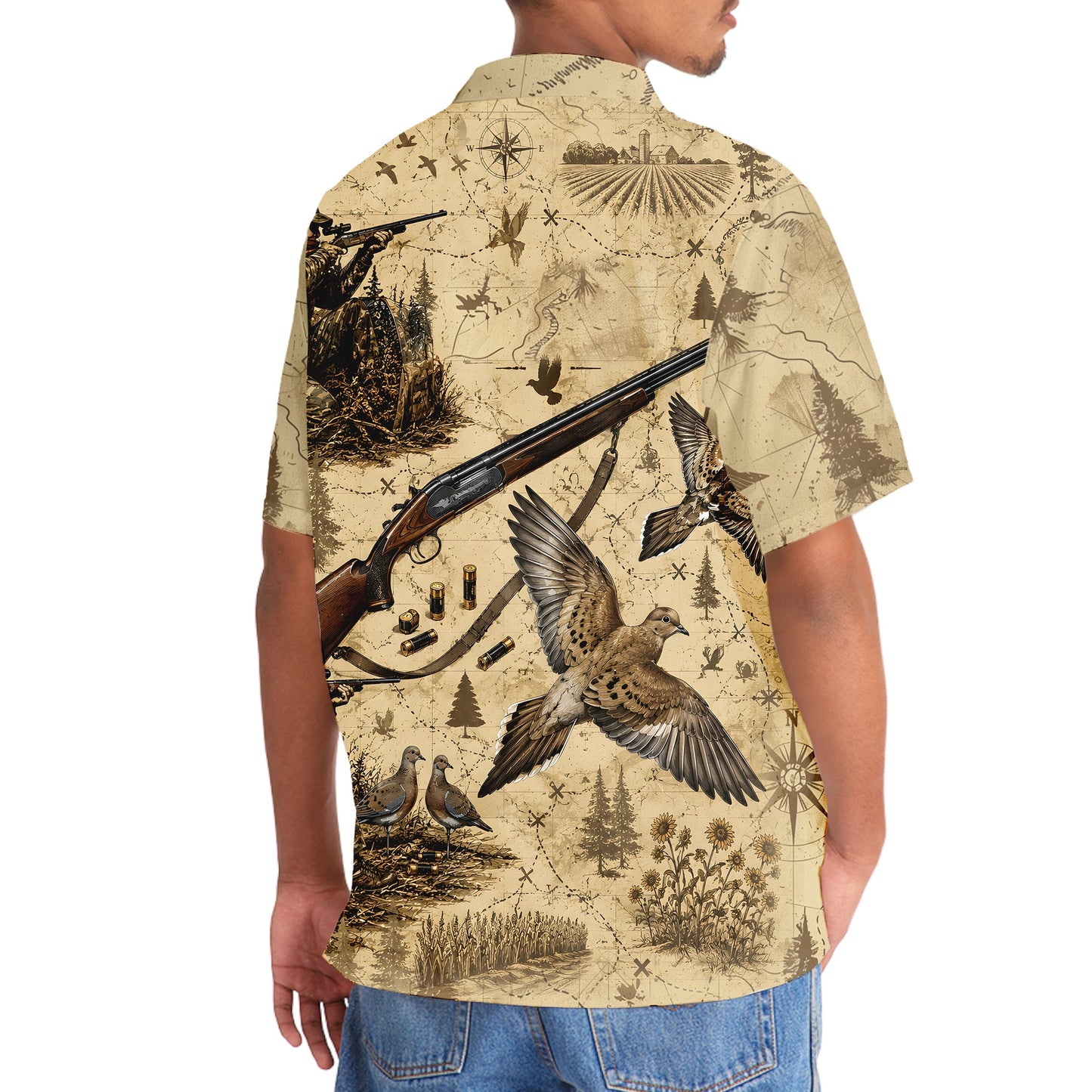 Vintage Dove Hunting Hawaiian Shirt