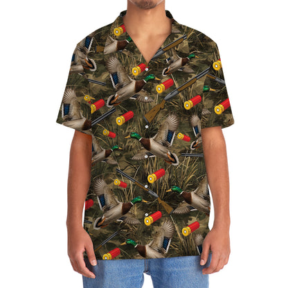 Vintage Camouflage Duck Hunting Hawaiian Shirt