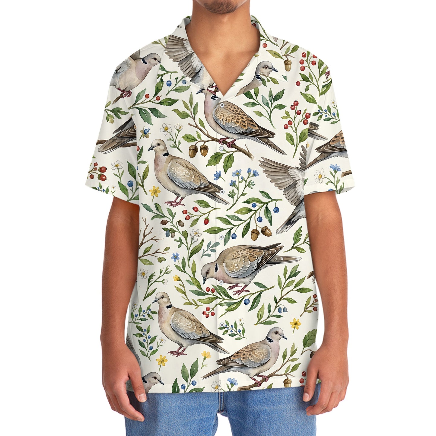 Vintage Wild Dove Nature Hawaiian Shirt