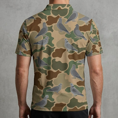 Dove Hunting Camouflage Pattern Men Polo Shirt